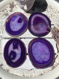 Agate Coaster Set of 4 - Purple Large #2 | Crystal Karma by Trina