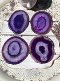 Agate Coaster Set of 4 - Purple Small #1 | Crystal Karma by Trina