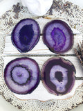 Agate Coaster Set of 4 - Purple Small #1 | Crystal Karma by Trina