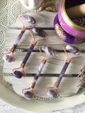 Crystal Facial Rollers - Chevron Amethyst with Rose Gold Plated Trim