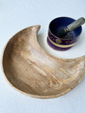 Crescent Moon Wooden Bowl - 30cm - Crystal Karma by Trina