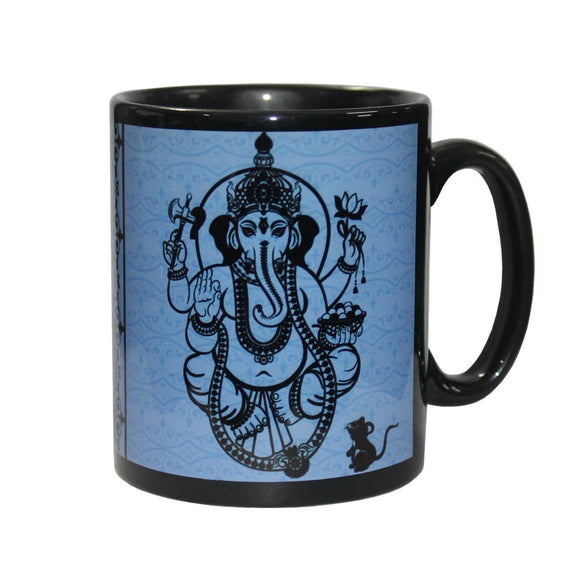 Black Ganesh Ceramic Coffee Mug | Crystal Karma By Trina
