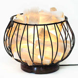Selenite Fire Cage Amore Lamp - Wooden Base | Crystal Karma by Trina