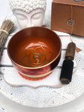 Sacral Chakra Singing Bowl - Orange 12.5cm Gift Set | Crystal Karma By Trina