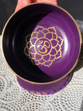 Crown Chakra Brass Singing Bowl - Purple 12.5cm Gift Set | Crystal Karma by Trina