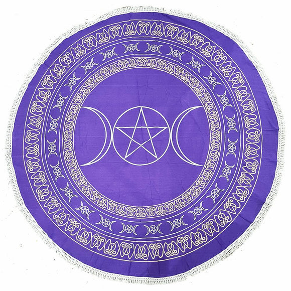 Round Tapestry Purple Triple Moon