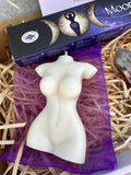 Amethyst Moon Goddess Box | Selenite Moon Bowl, Body Candle, Chevron Amethyst Generator, Moon Goddess Incense