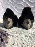 Agate Bookends - Black/Dark Brown Set of 2 | Crystal Karma by Trina