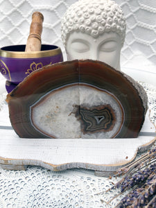 Agate Bookends - Brown/White Set of 2 #8 | Crystal Karma by Trina