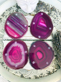 Agate Coaster Set of 4 - Pink Large #1 | Crystal Karma by Trina