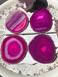 Agate Coaster Set of 4 - Pink Large #1 | Crystal Karma by Trina
