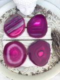 Agate Coaster Set of 4 - Pink Large #1 | Crystal Karma by Trina