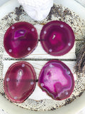 Agate Coaster Set of 4 - Pink Large #2 | Crystal Karma by Trina