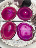 Agate Coaster Set of 4 - Pink Large #2 | Crystal Karma by Trina
