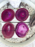 Agate Coaster Set of 4 - Pink Large #2 | Crystal Karma by Trina