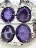 Agate Coaster Set of 4 - Purple Large #2 | Crystal Karma by Trina