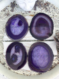 Agate Coaster Set of 4 - Purple Large #2 | Crystal Karma by Trina