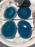 Agate Coaster Set of 4 - Teal Large #1 | Crystal Karma by Trina