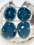 Agate Coaster Set of 4 - Teal Large #1 | Crystal Karma by Trina