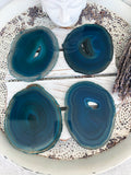Agate Coaster Set of 4 - Teal Large #1 | Crystal Karma by Trina