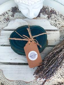 Agate Coaster Set of 4 - Teal Large #1 | Crystal Karma by Trina