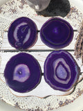 Agate Coaster Set of 4 - Purple Medium #1 | Crystal Karma by Trina