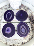Agate Coaster Set of 4 - Purple Medium #1 | Crystal Karma by Trina
