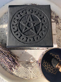 Altar Table - Black Square Pentacle #05 | Crystal Karma by Trina
