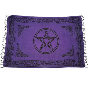 Altar Cloth - Pentacle Purple Cotton | Crystal Karma by Trina