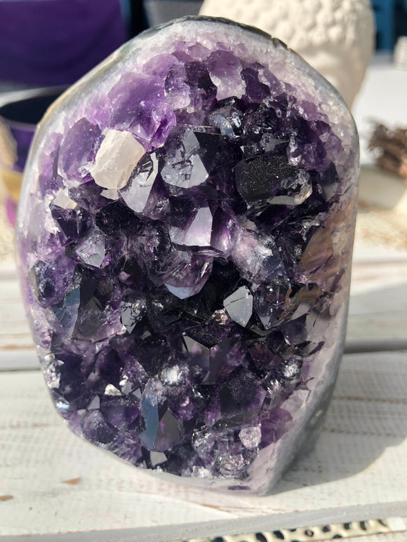 Amethyst Standing Cluster Polished Edge #55