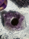 Amethyst Cluster Candle Base Rough #5 | Crystal Karma by Trina