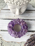 Amethyst Tumble Stone Tealight Candle Holder  | Crystal Karma by Trina
