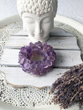 Amethyst Tumble Stone Tealight Candle Holder  | Crystal Karma by Trina