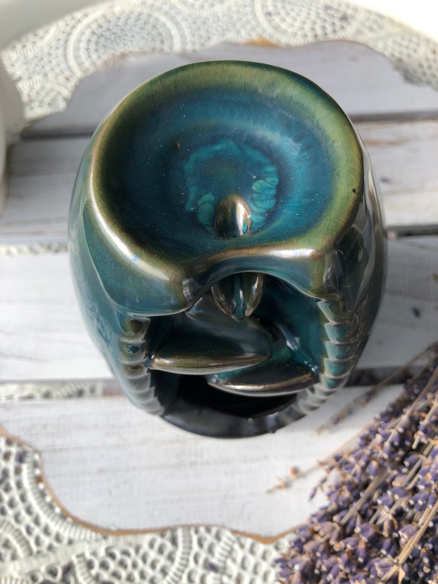 Backflow Incense Cone Burner - Ceramic Waterfall -Small – Crystal Karma By  Trina