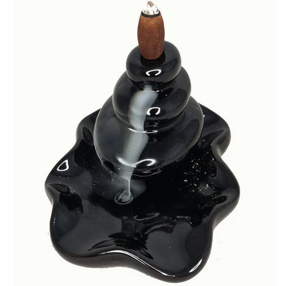 Backflow Incense Cone Burner - Ceramic Waterfall - 11cm Style 11 | Crystal Karma by Trina