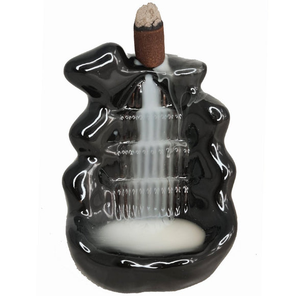 Backflow Incense Cone Burner - Ceramic Waterfall - 11cm Style 5 | Crystal Karma by Trina