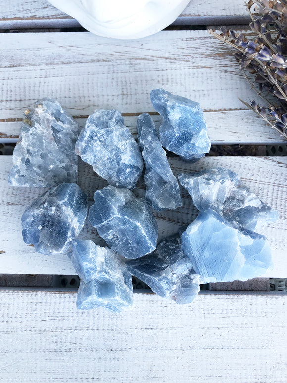 Blue Calcite Rough X Small Crystal Karma By Trina