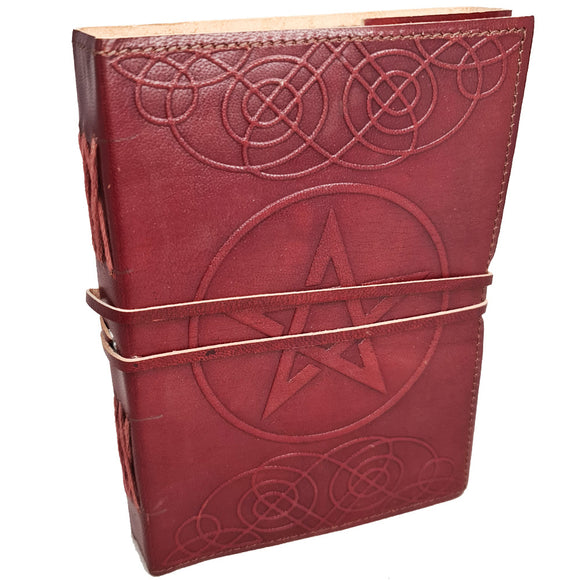 Book Of Shadows Leather Journal - Pentacle #2 | Crystal Karma by Trina