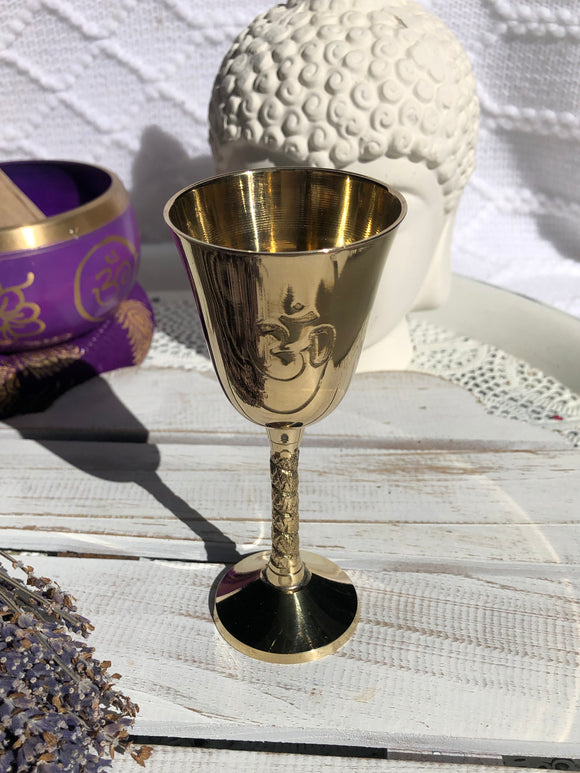 Brass Chalice Om | Crystal Karma By Trina