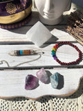 Chakra Selenite Crystal Bundle #1 Crystals for focus, Intuition and cleansing to align your Chakra| Crystal Karma by Trina