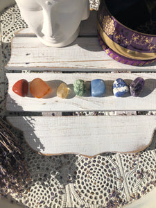 Tumble Stone Set - 7 Chakra  - Crystals for Chakra Alignment | Crystal Karma by Trina