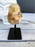 Citrine Rough on Black Metal Stand #2 | Crystal Karma by Trina