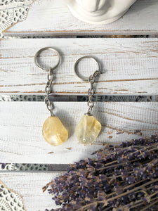 Citrine Tumble Stone Key Ring | Crystal Karma by Trina