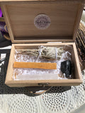 Smudge Kit Sage Selenite Palo Santo Tourmaline - Crystal Karma by Trina