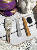 Smudge Kit Sage Selenite Palo Santo Tourmaline - Crystal Karma by Trina