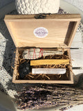 Smudge Kit Sage Selenite Palo Santo Tourmaline Love - Crystal Karma by Trina