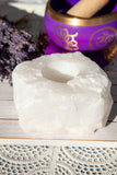 Clear Quartz Candle Base - Crystal Karma By Trina