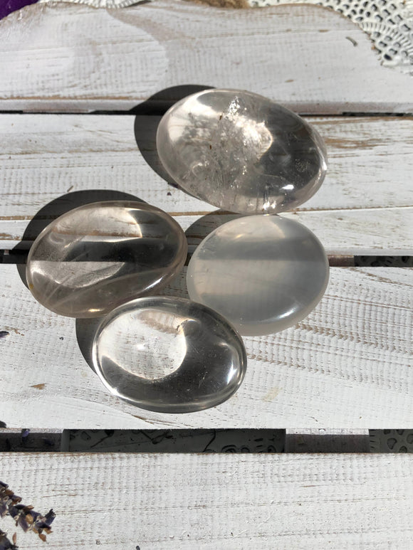 Clear Quartz Palm Stones  | Crystal Karma by Trina