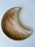 Crescent Moon Wooden Bowl - 30cm - Crystal Karma by Trina