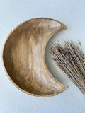 Crescent Moon Wooden Bowl - 30cm - Crystal Karma by Trina